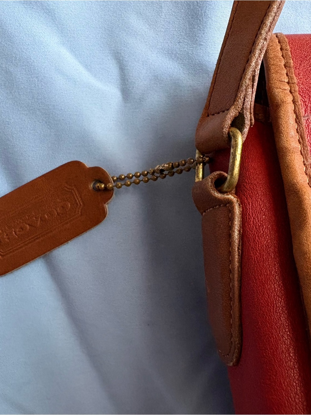 Vintage Red Coach Saddle Bag Made in USA - Picture 7 of 9